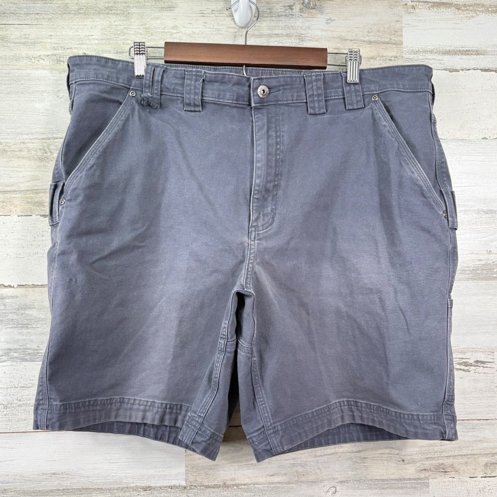 Duluth Trading Co Cargo Shorts Men 42 Gray Flex Fire Hose Utility Workwear 8"